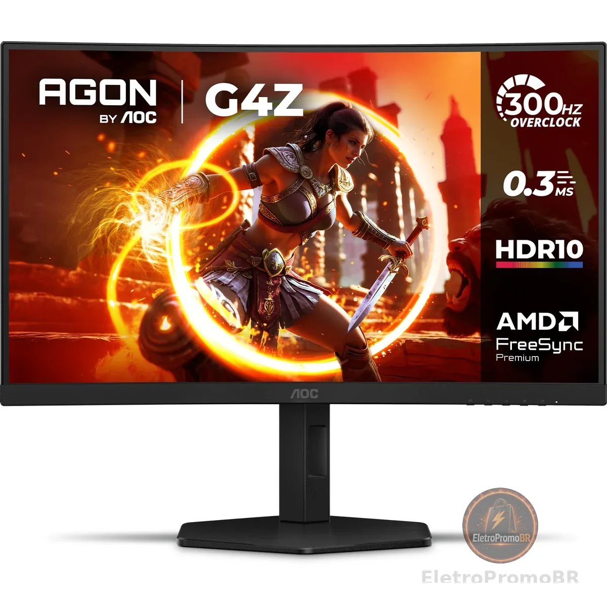Monitor Gamer Curvo AOC AGON G4Z 27" 300Hz 0,3ms HDR10 Base Ajustável C27G4Z/P