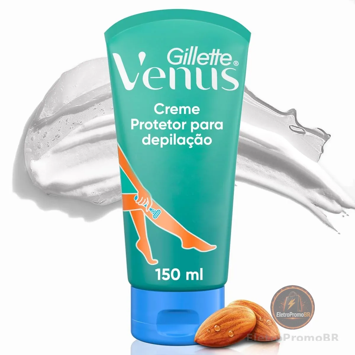 Gillette Venus Creme Protetor para Depilação com Óleo de Amêndoas, 150mL