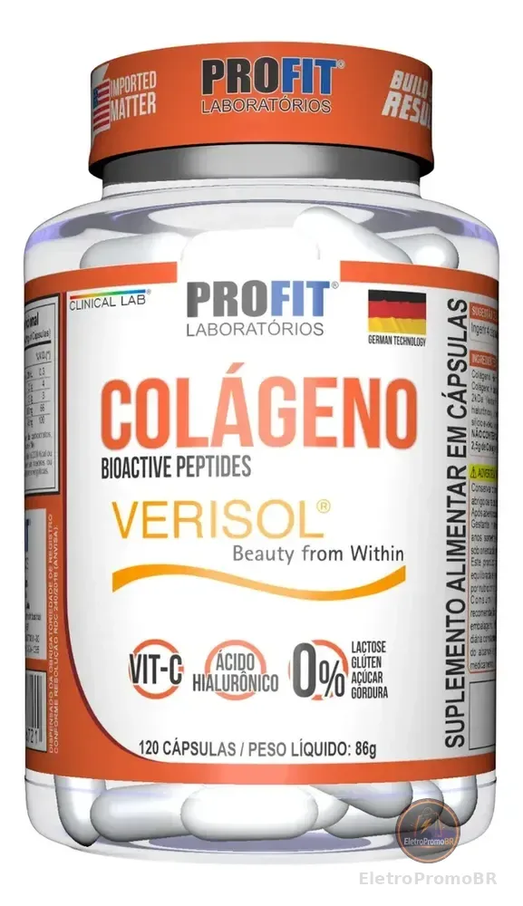 Colágeno Verisol 120 Cáps Com Ácido Hialurônico - Profit Sabor Sem sabor