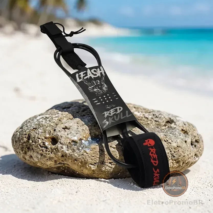 Leash De Surf Redskull Para Prancha 6' x 6mm Com Rotor