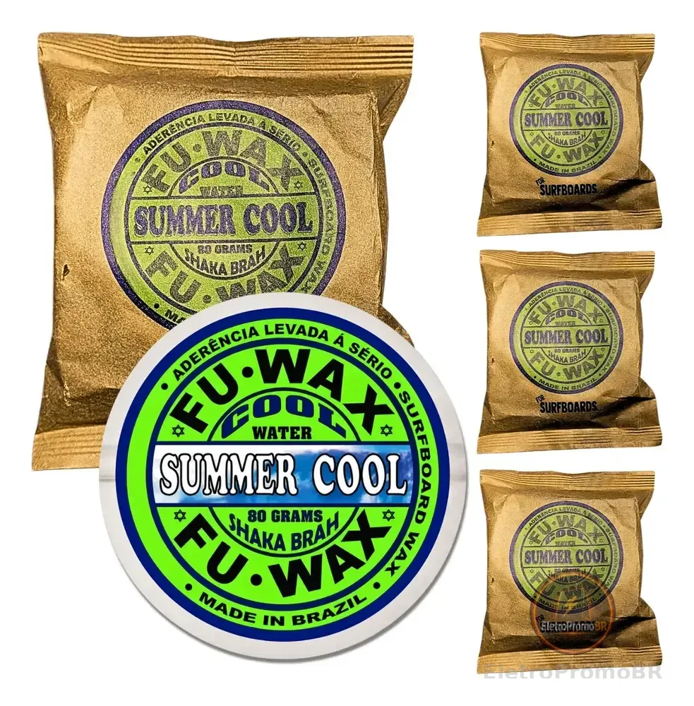 Parafina Fuwax Surf Água Morna Fria Super Aderência Kit 4un 4 Summer Cool