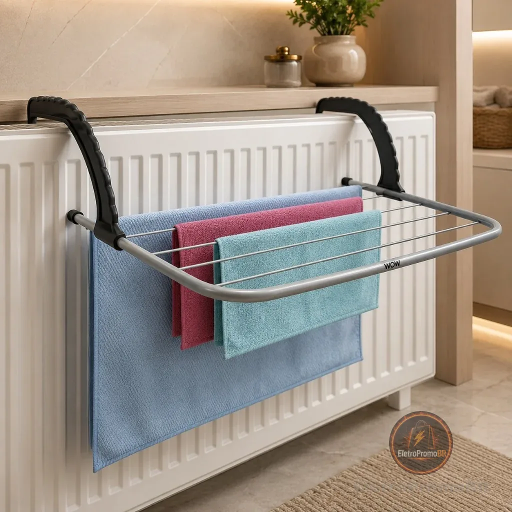 Varal Portátil Para Apartamento Secador De Roupas Prático e Retrátil Para Janela e Parede