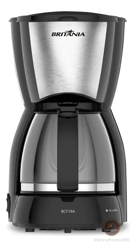 Cafeteira Britânia 18 Cafezinhos Bcf19a Jarra De Vidro 550w Cor Preto