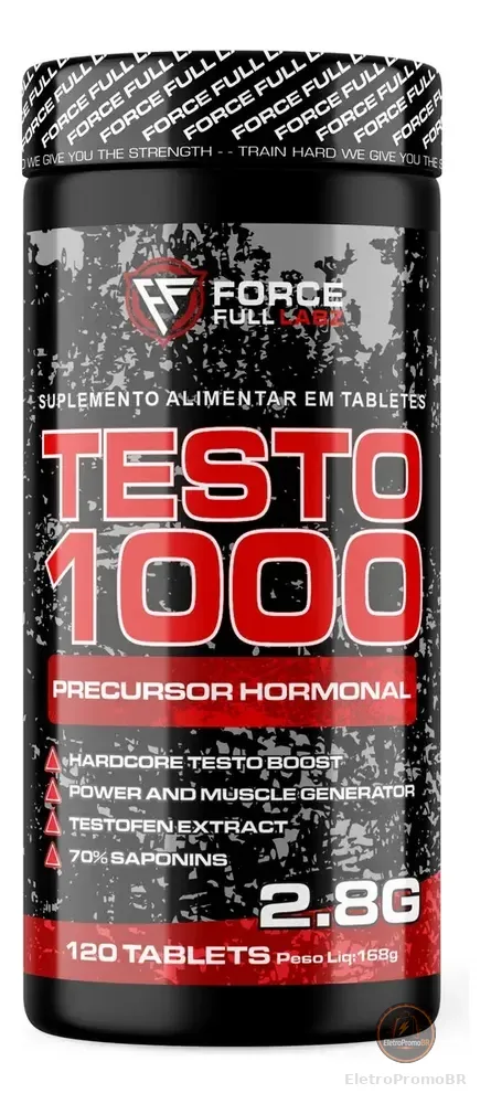 Testo 1000 100% Feno Grego 450mg, Boro, Vit B6, B12 Capsulas Premium Puro 120 Tabs - Force Full Labz