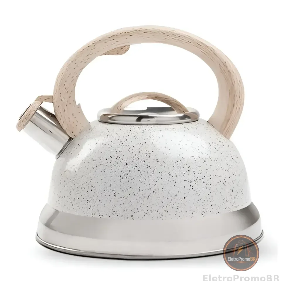 Chaleira Bule Alumínio C/ Apito Roma Vanilla Brinox 2,7 L