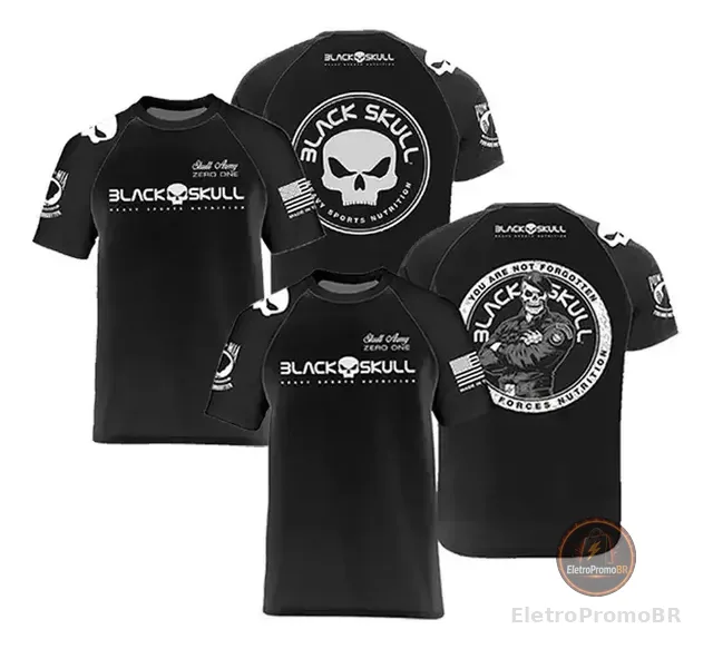 Combo Black Skull 2 Camiseta Caveira E Bope Camisa Original