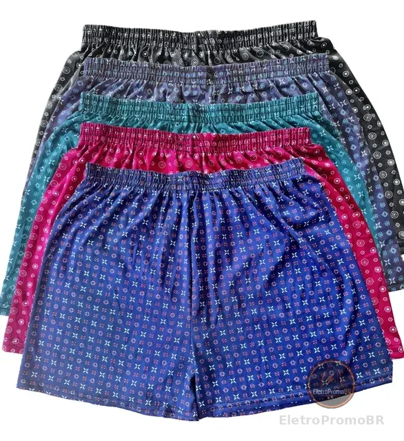 Kit 5 Cueca Samba Canção Short Masculino Pijama Conforto