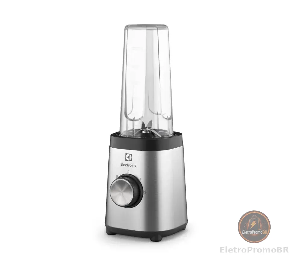 Electrolux Liquidificador sportblender 2 garrafas vitaminas sucos shakes academia BPA free duas velocidades e pulsar 320W BSE20 220v inox preto