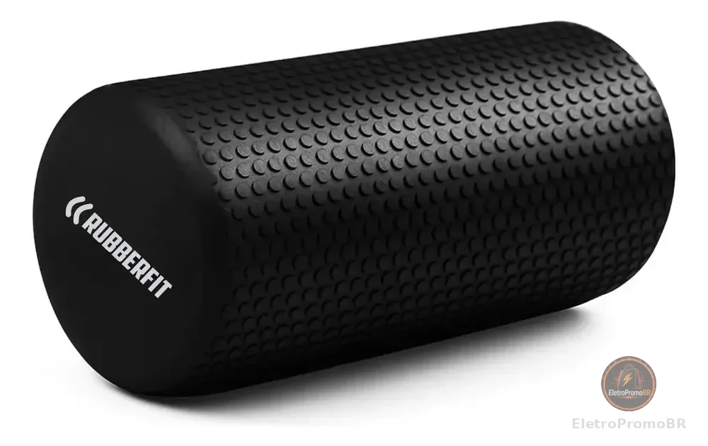 Rolo De Massagem Foam Roller Liberação Miofascial Yoga Eva Cor Preto