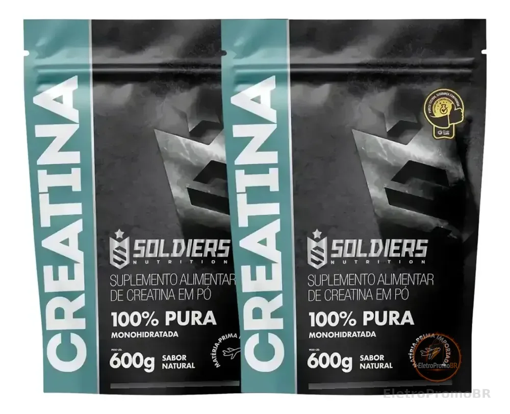 Creatina Monohidratada 1200g Soldiers Nutrition 100% Pura Sem Sabor