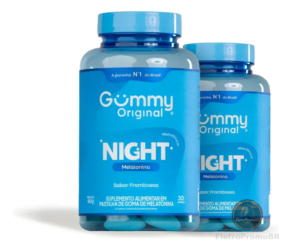 Kit Gummy Night Melatonina Sabor Framboesa