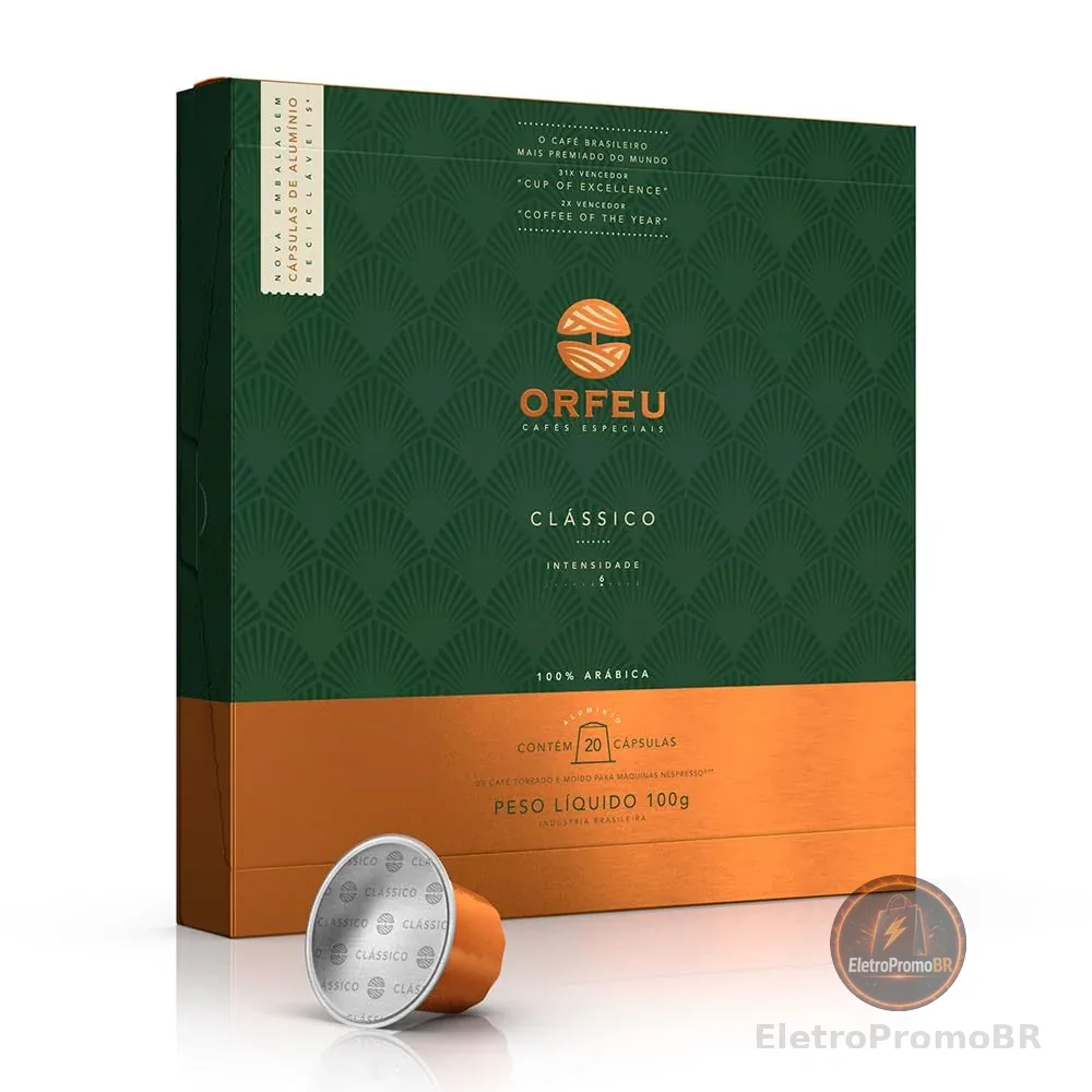 Cápsulas de Café Clássico Orfeu, Compatível com Nespresso, Contém 20 Cápsulas