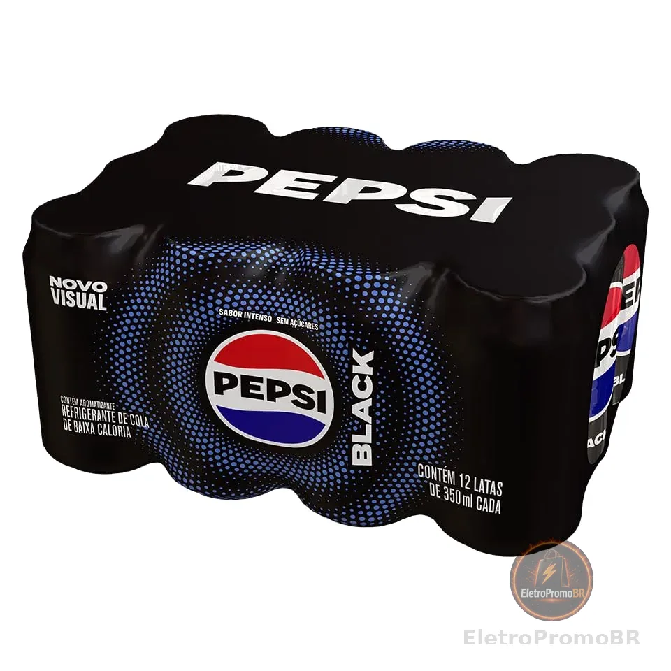 Refrigerante Pepsi Zero BLACK, Lata 350Ml Pack (12 Unidades)