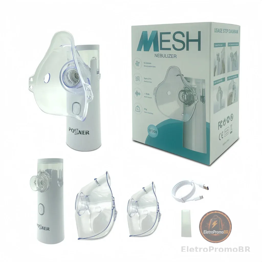 Máquina Nebulizadora Portátil Inalador Nebulizador Adulto Infantil Silencioso