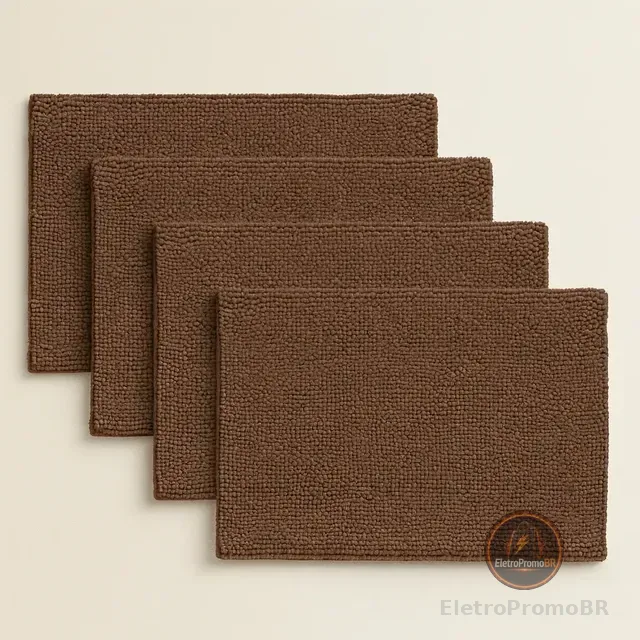 Kit 4 Tapetes De Banheiro 40x60 Antiderrapante Bolinha Macio