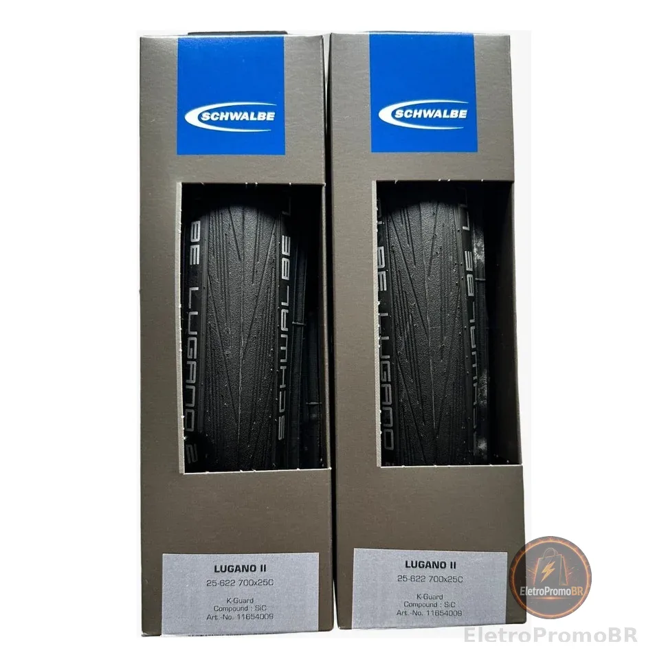 Pneu Speed Schwalbe Lugano 2 K-guard Active 700x25 Liteskin Cor Preto