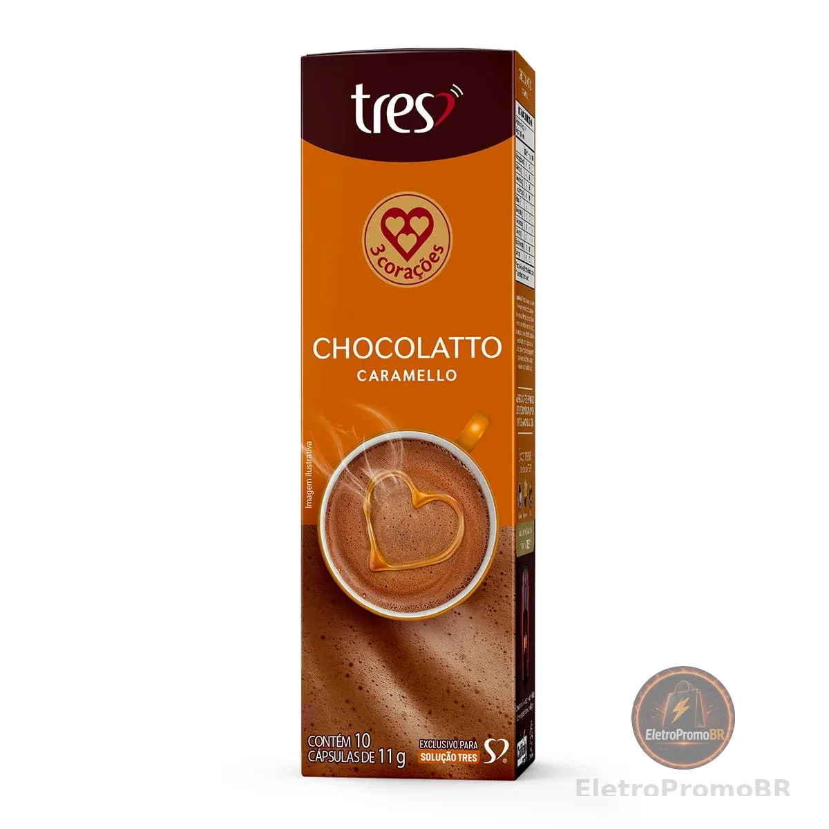 3 Corações Cápsula Chocolatto Caramelo TRES - 10 unidades
