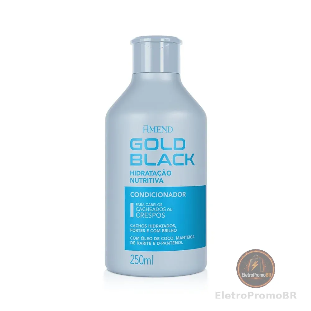 Condicionador Amend Gold Black Hidratação Nutritiva, 250ml