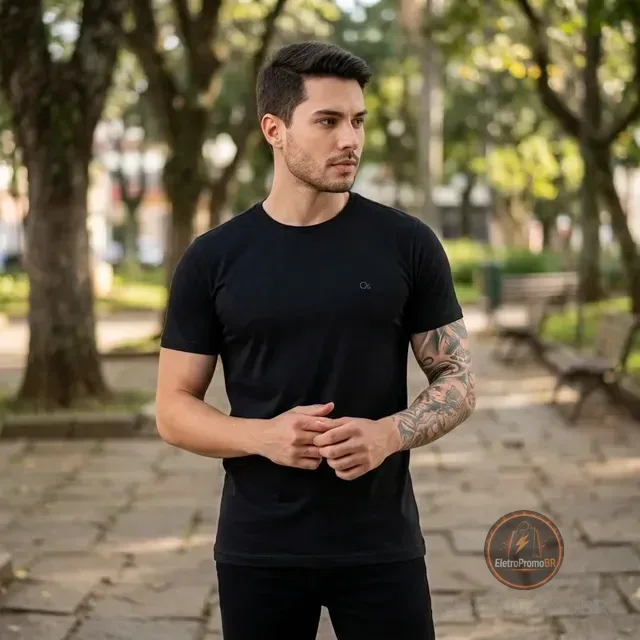 Camiseta Ogochi Básica Algodão Original Lisa Masculina