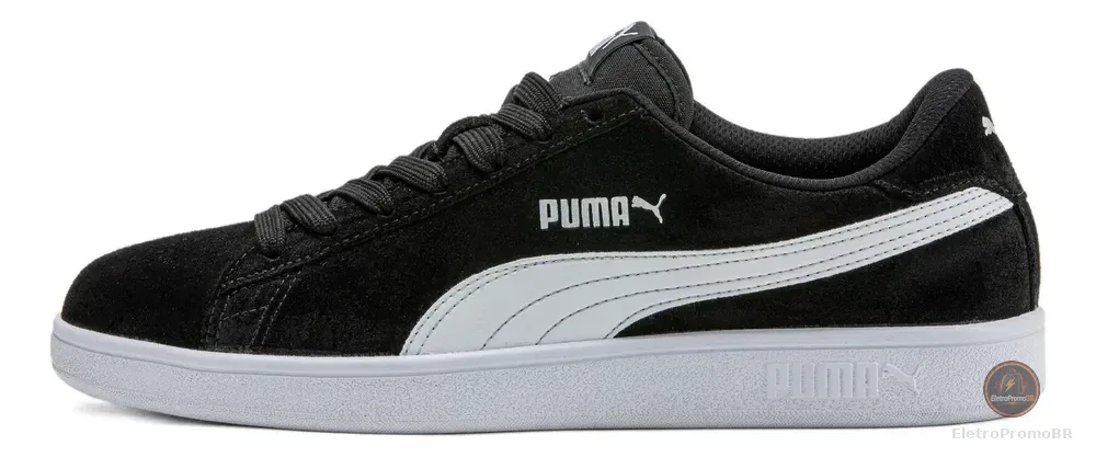 Tênis Smash V2 Puma Preto E Branco 39 Br