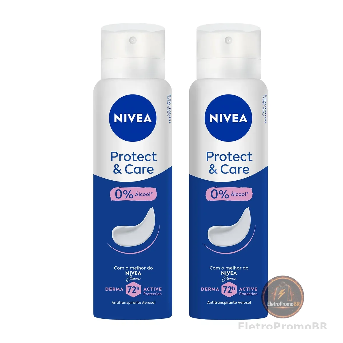 NIVEA Desodorante Aerossol Protect & Care 150 ml – Kit com 2 Unidades