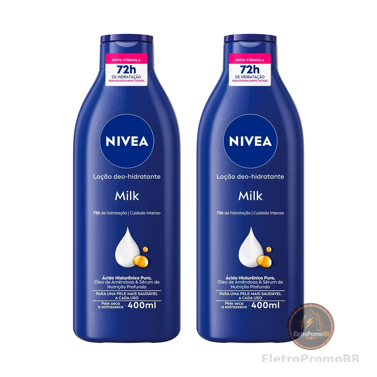 NIVEA Kit Loção Hidratante Milk Pele Seca a Extrasseca 400ml (2 unidades)