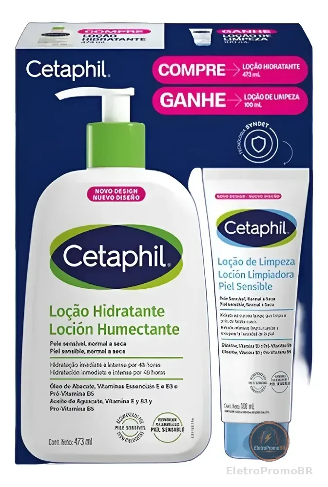 Kit Cetaphil Loção 473ml + Loção De Limpeza 100ml Sem Fragrância