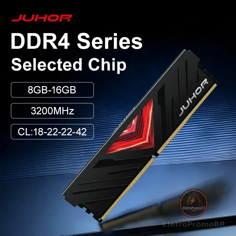 Memória JUHOR DDR4 8GB 16GB 3200MHz CL18 Memória RAM para Computador Desktop