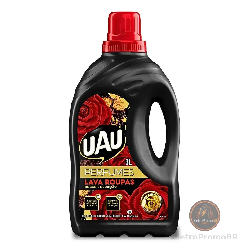 Lava Roupas Líquido UAU Rosas e Sedução 3l