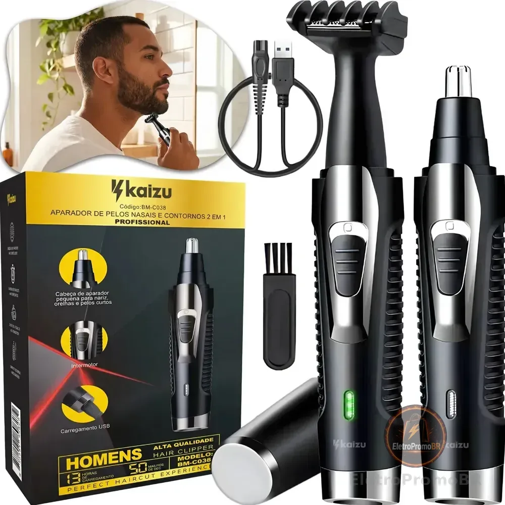 Maquina Aparador De Pelos Profissional Nariz Cabelo Bigode Cor Preto 127/220v
