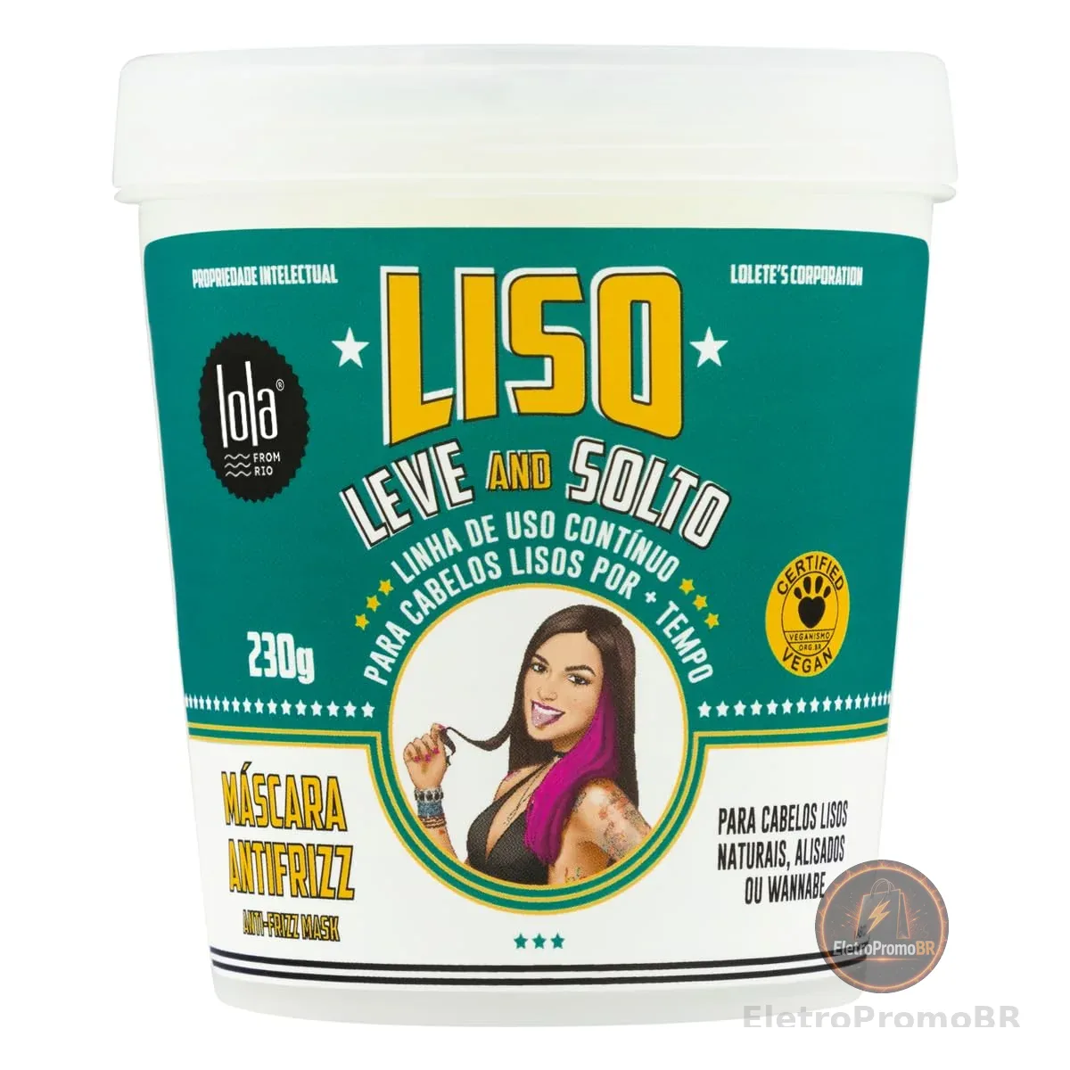 Liso Leve e Solto Máscara 230g , Lola Cosmetics
