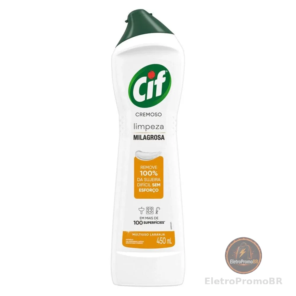 CIF Cremoso Limpeza Milagrosa Laranja 450 ml