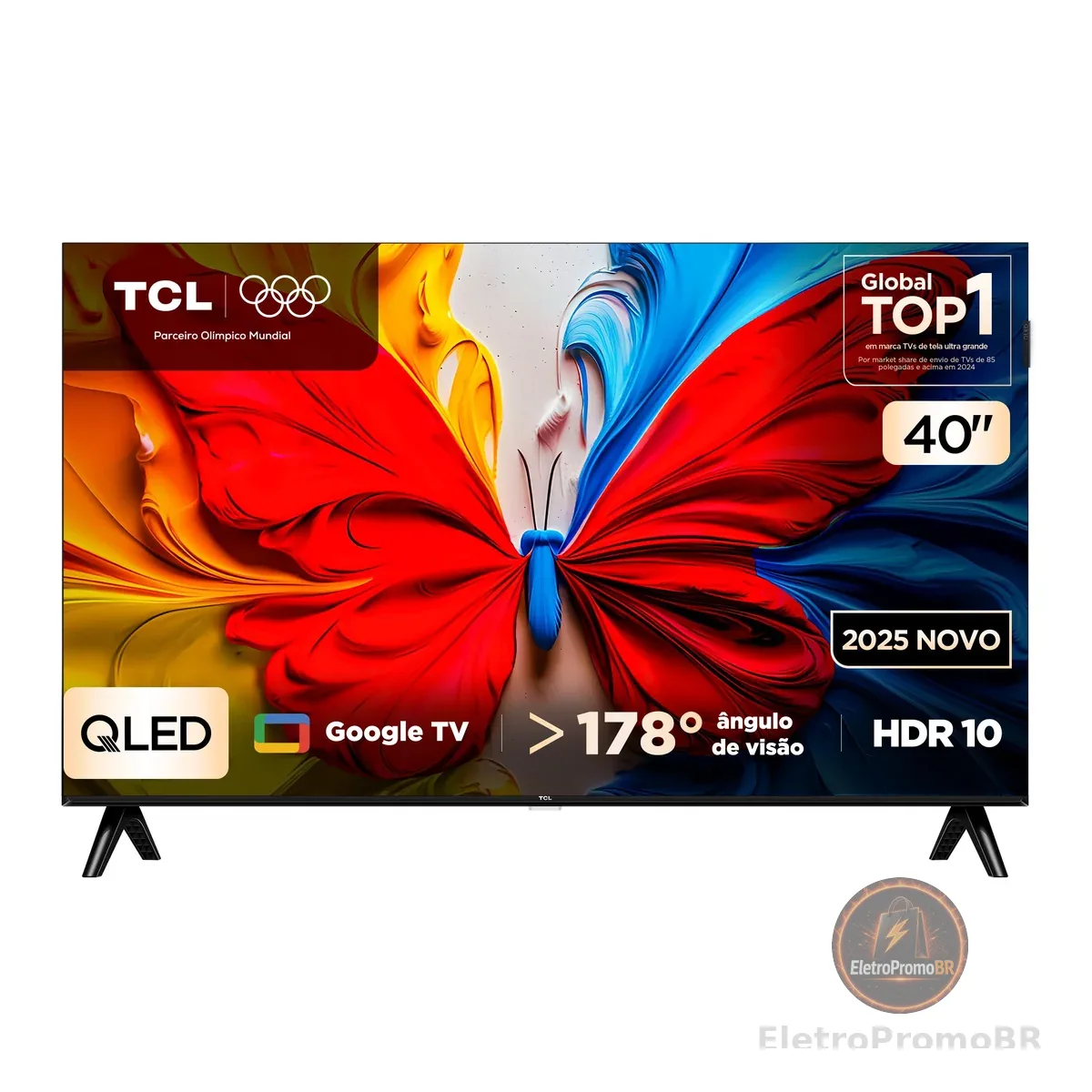 Smart TV TCL 40 Polegadas Full HD QLED S5K WiFi Bluetooth Google TV 2 HDMI HDR10 Dolby Audio 40S5K