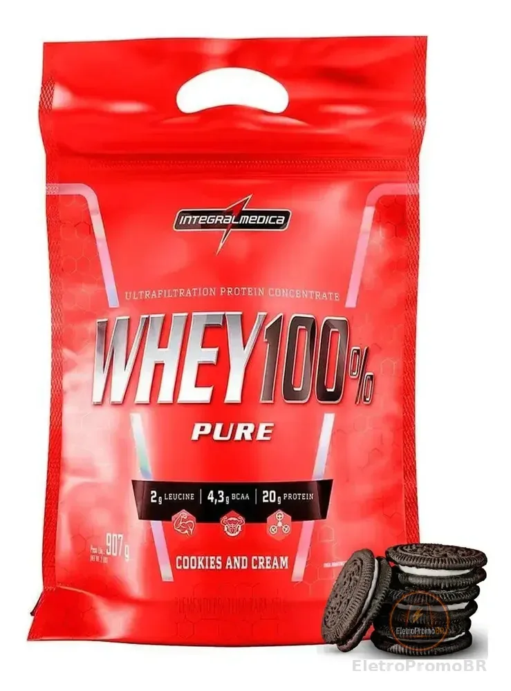 Sachet Whey 2w Integralmédica Isolado E Concentrado 100% 907g Sabor Cookies em Po