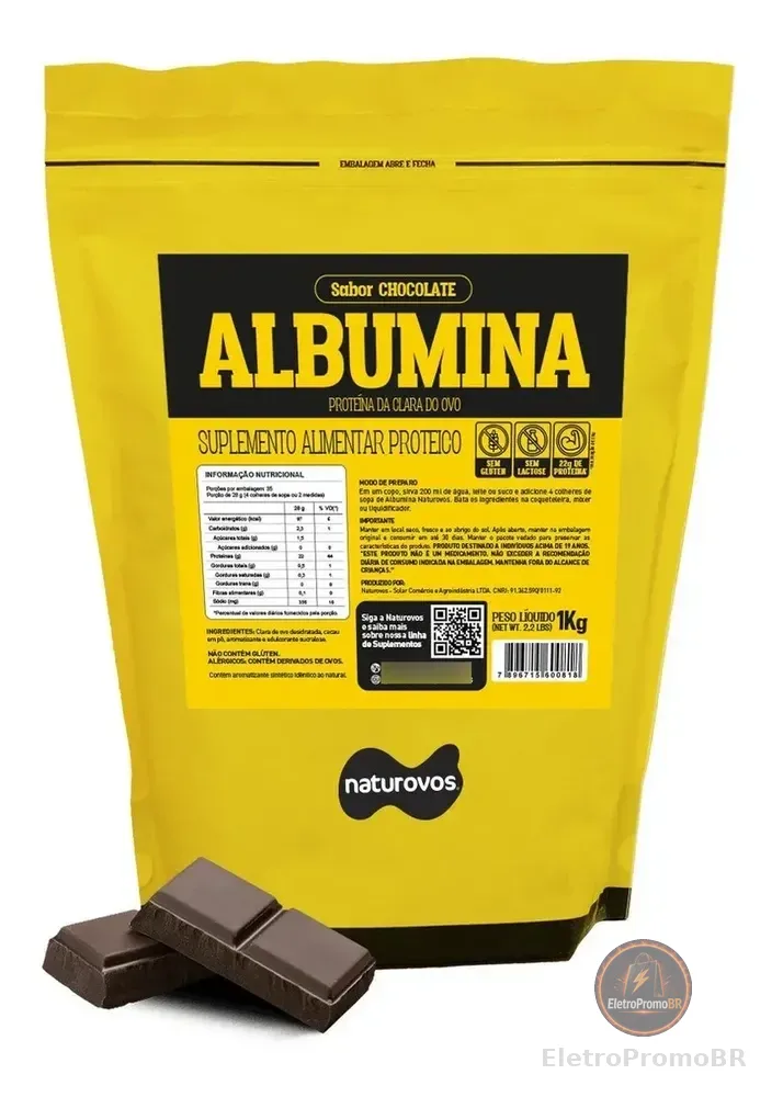 Albumina Naturovos 1kg Chocolate Chocolate