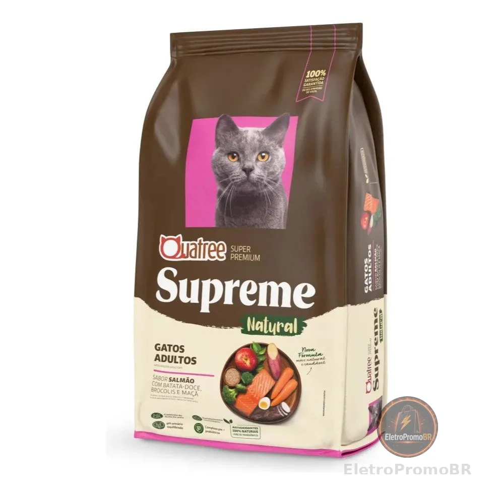 Ração Quatree Supreme Gatos Adultos Salmão Batata Doce 10,1kg