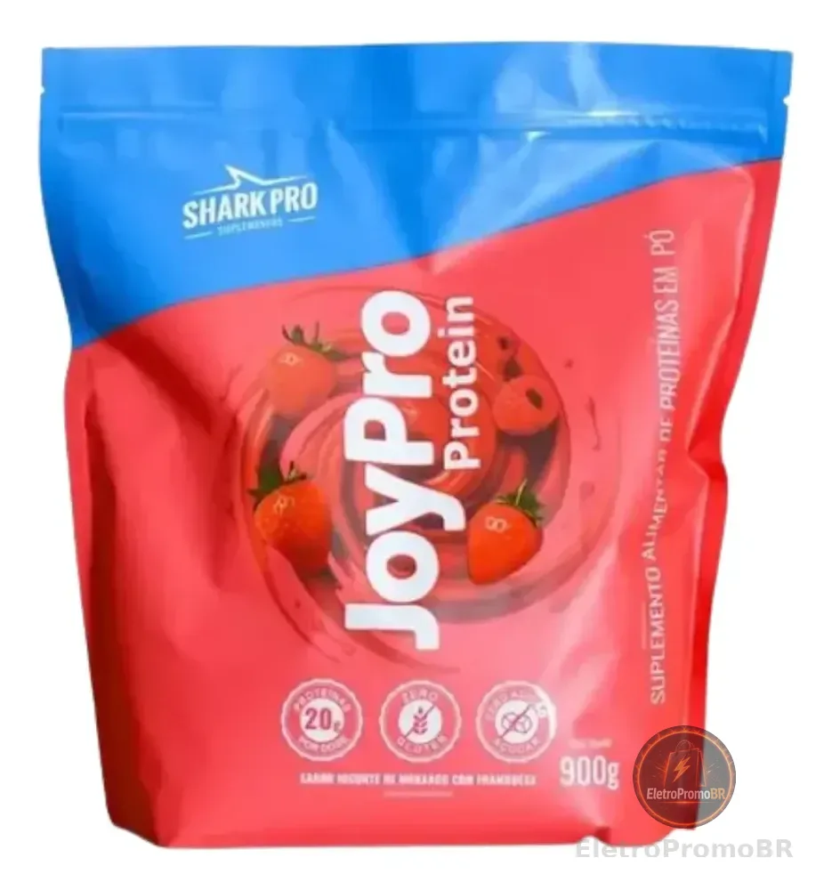 Whey Protein Joypro 100% Gourmet + Colageno 900g - Shark Pro Iogurte De Morango