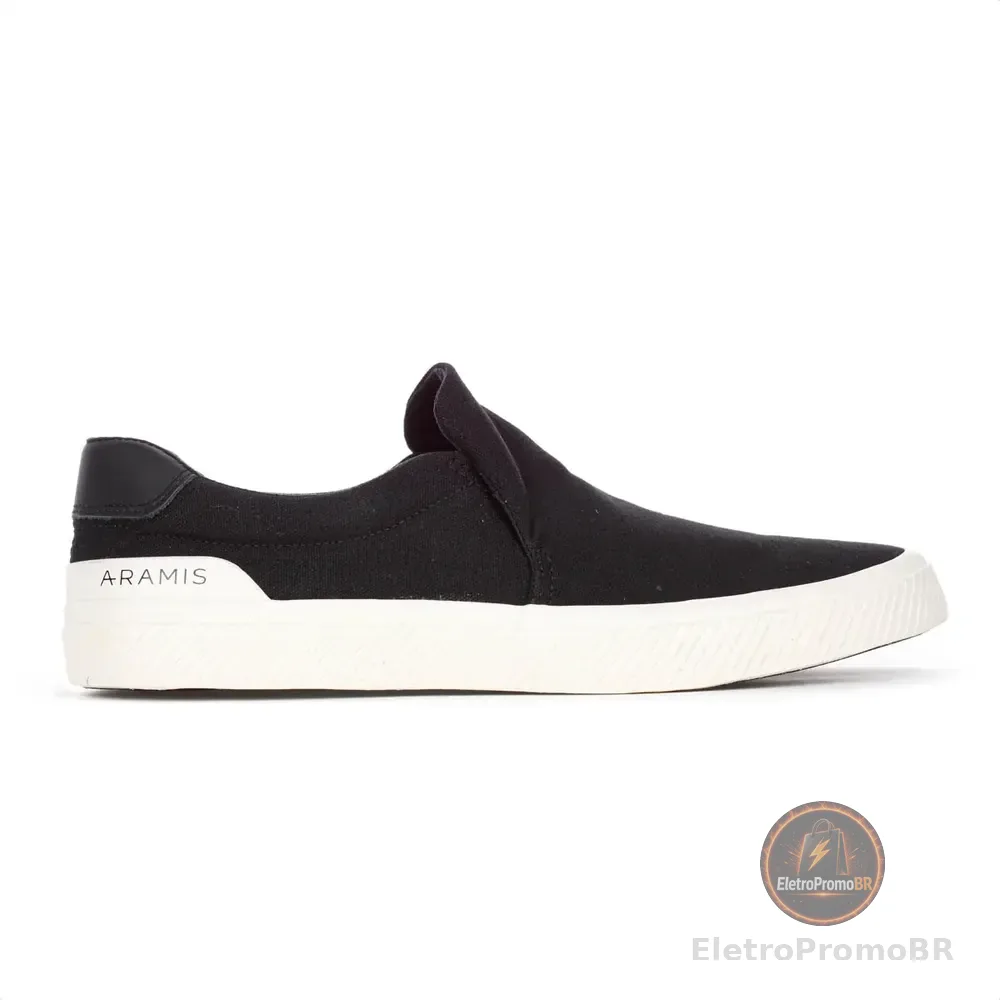 Tênis Masculino Casual Aramis Daily Slip Confortável Moderno Preto-off White 40 Br