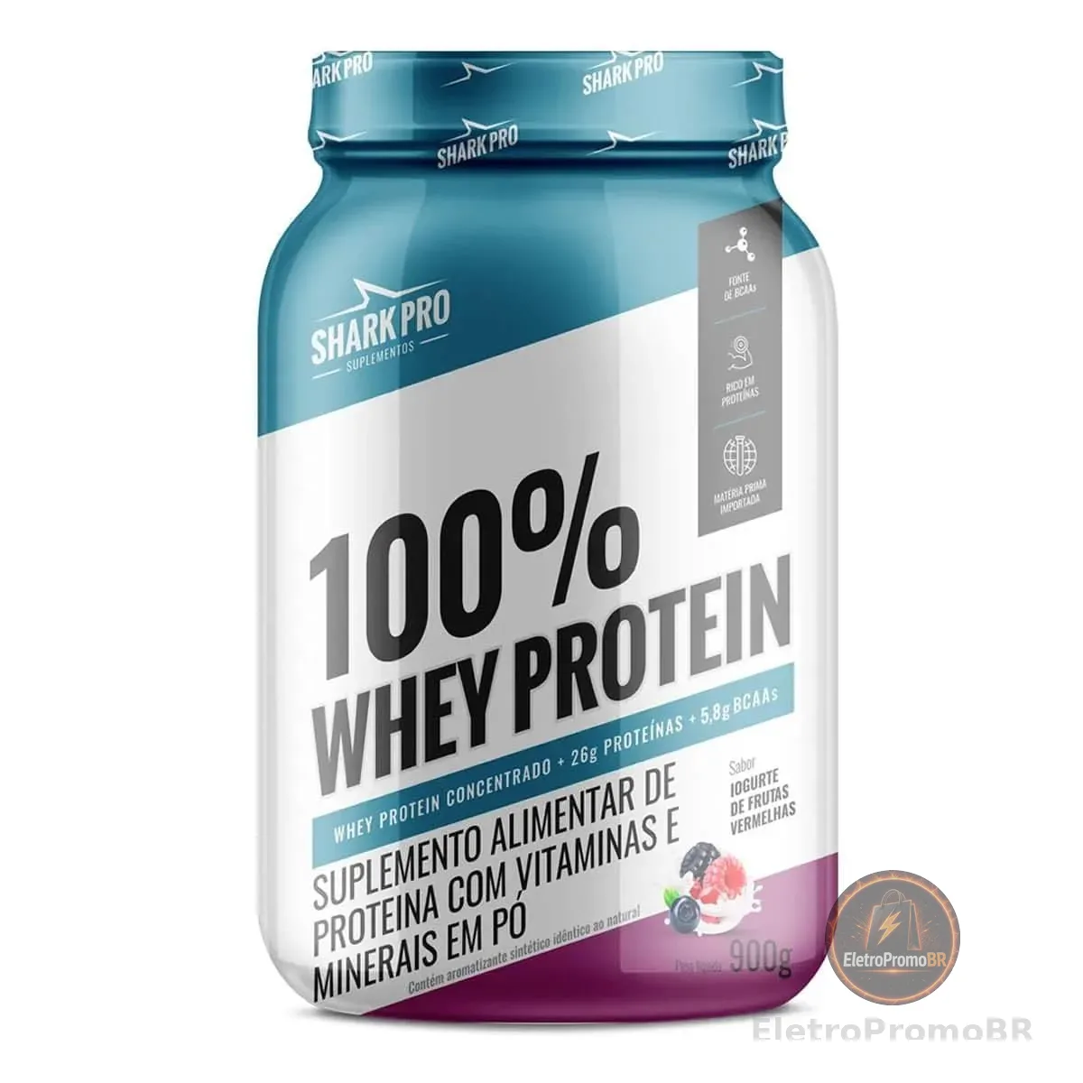 WHEY PROTEIN 100% FRUTAS VERMELHAS 900G POTE