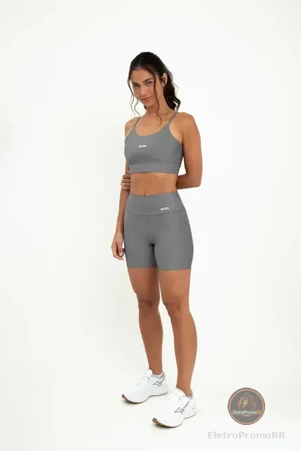 Conjunto Feminino Fitness Blackout Top E Short - Arm