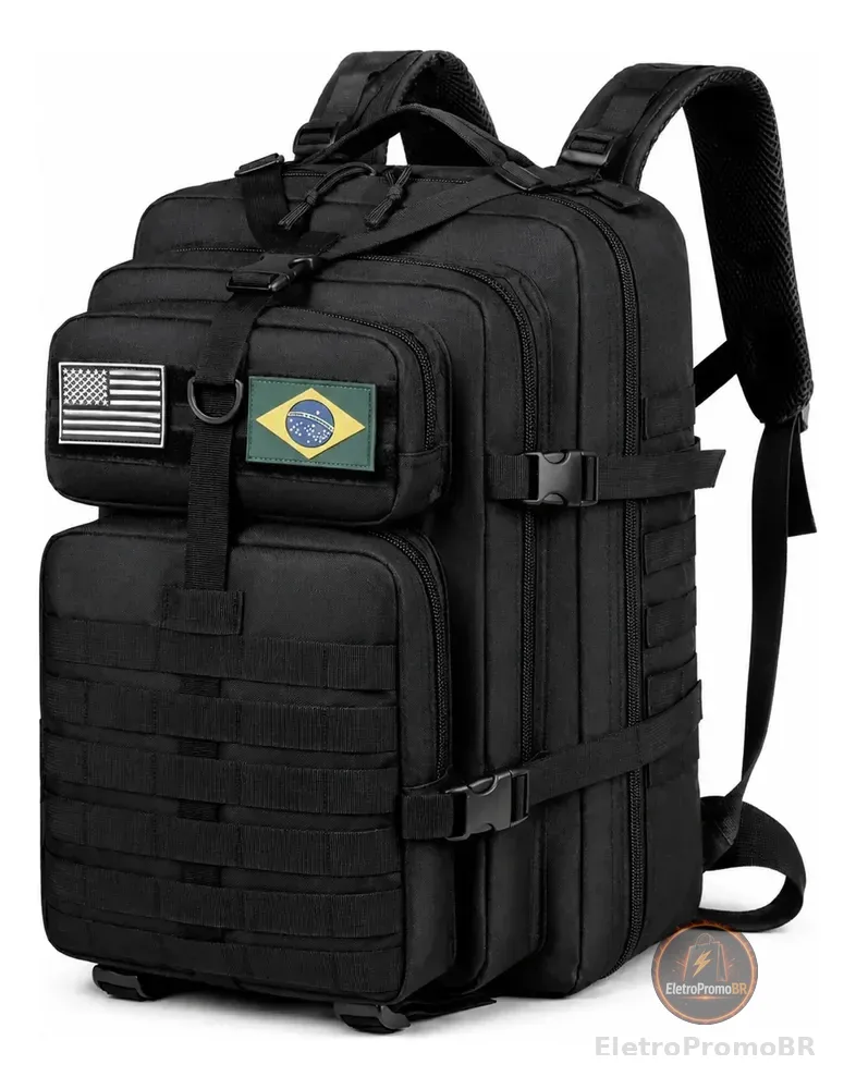 Mochila Masculina Tatica 50l Impermeavel Militar Reforçada Preto