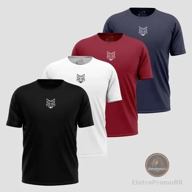 Kit 4 Camisetas Masculinas Dry Lobo Alpha