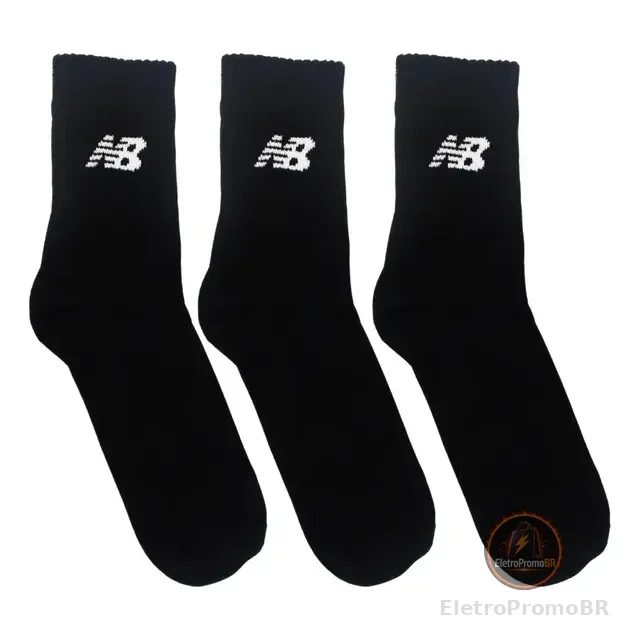 Kit 3 Meias New Balance Cano Longo 39 Ao 42 Unissex Conforto