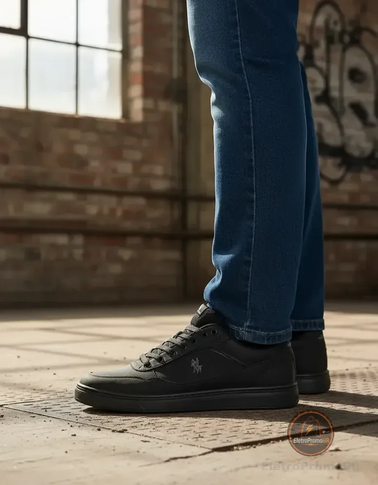 Tênis Casual Street Polo Wear Preto 41 Br