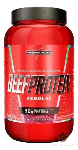 Suplemento Proteico + Integralmédica + Beef Protein + Zero Lactose E Sem Glúten + 900g Frutas Vermelhas Frutas Vermelhas