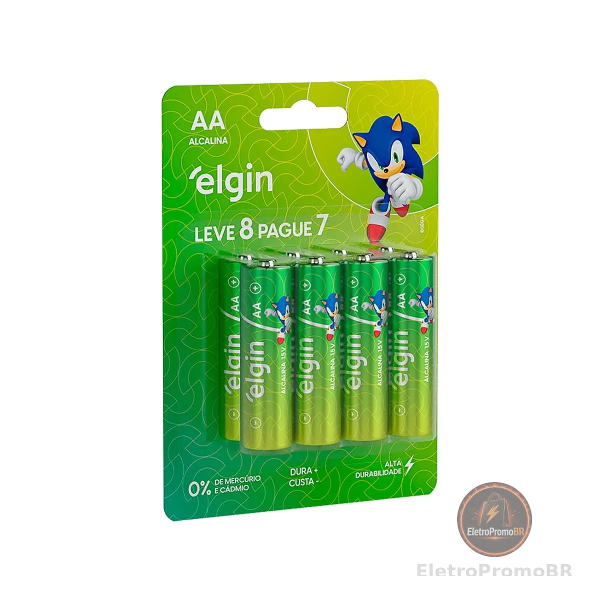 Pilha Alcalina AA com 8 unidades Elgin Comum