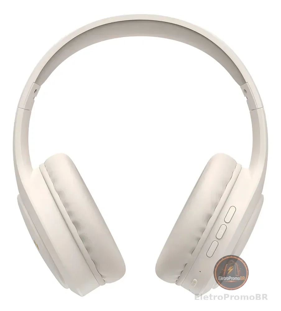 Fone De Ouvido Headphone Dapon H02d Bluetooth 5.1 Over-ear 22 Horas De Bateria Bege