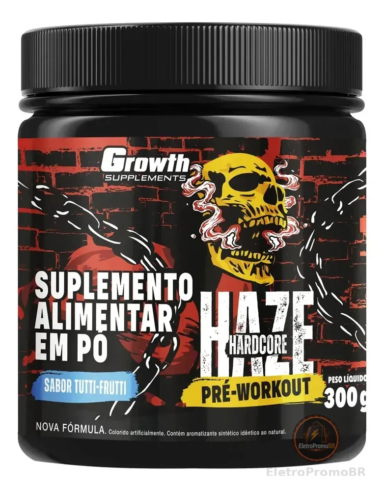 Pré-treino Haze Hardcore Pre-workout 300g Growth Supplements Tutti-frutti