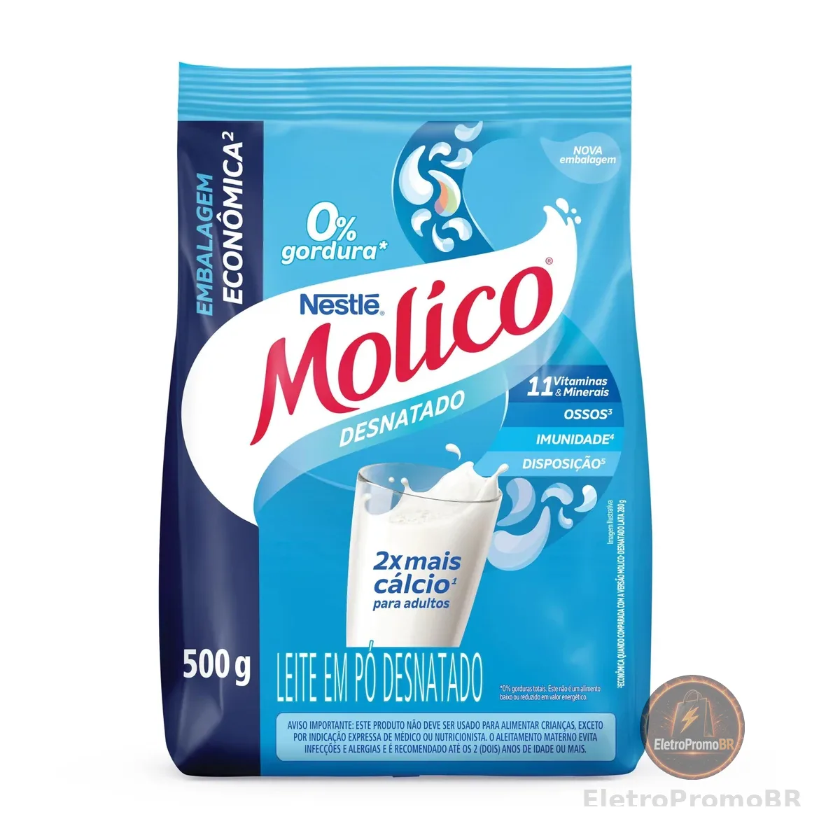 Molico Leite Em Pó Desnatado Total Cálcio 500G