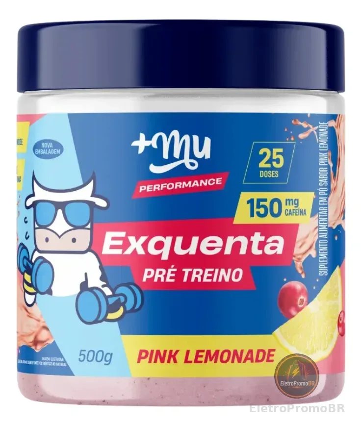 Pré treino +Mu Exquenta Sabor Pink Lemonade Com Cafeína Palatinose e Taurina - 500g